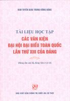 TÀI LIỆU HỌC TẬP CÁC VĂN KIỆN ĐẠI HỘI ĐẠI BIỂU TOÀN QUỐC LẦN THỨ XIII CỦA ĐẢNG